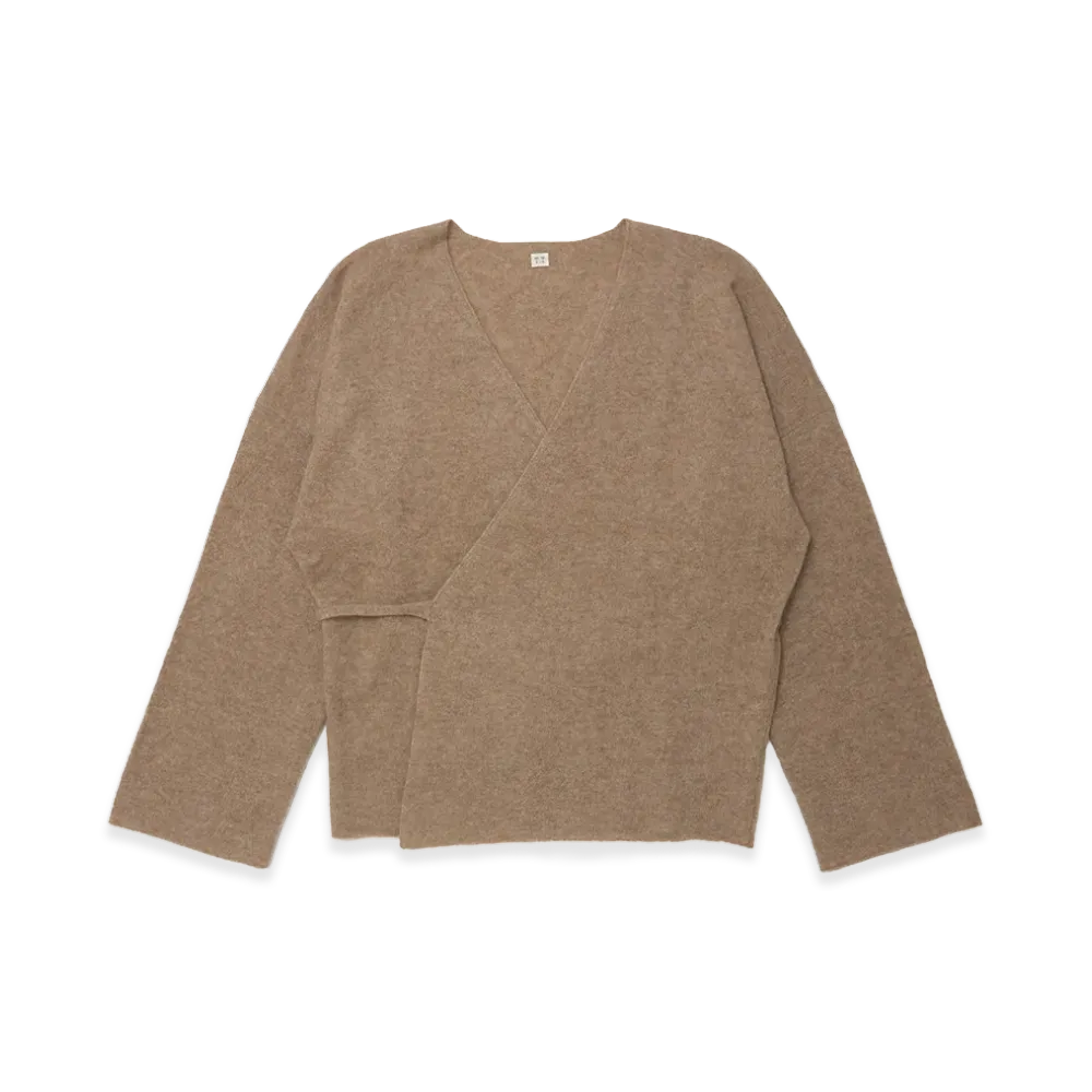 T.T Taiga Takahashi Women's Cashmere Samue Cardigan "Natural Brown"