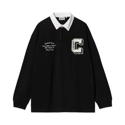 Carhartt WIP L/S Brown Ducks Rugby Shirt "Black/White"