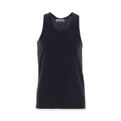 Yohji Yamamoto POUR HOMME 30/-Plain Stitch Tank Top "Navy"