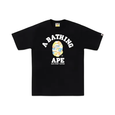 A BATHING APE Bape Store Sapporo Camo College Tee "Black"