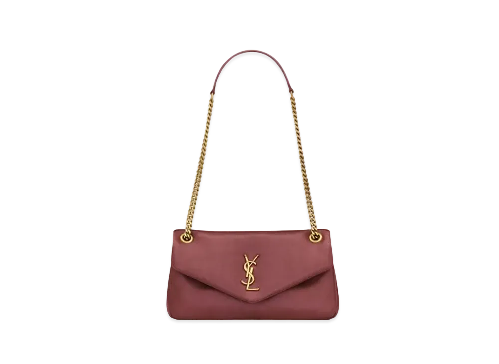 Saint Laurent Calypso in Plunged Lambskin "Rouge Merlot"