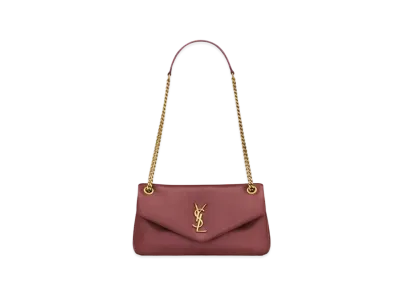 Saint Laurent Calypso in Plunged Lambskin "Rouge Merlot"