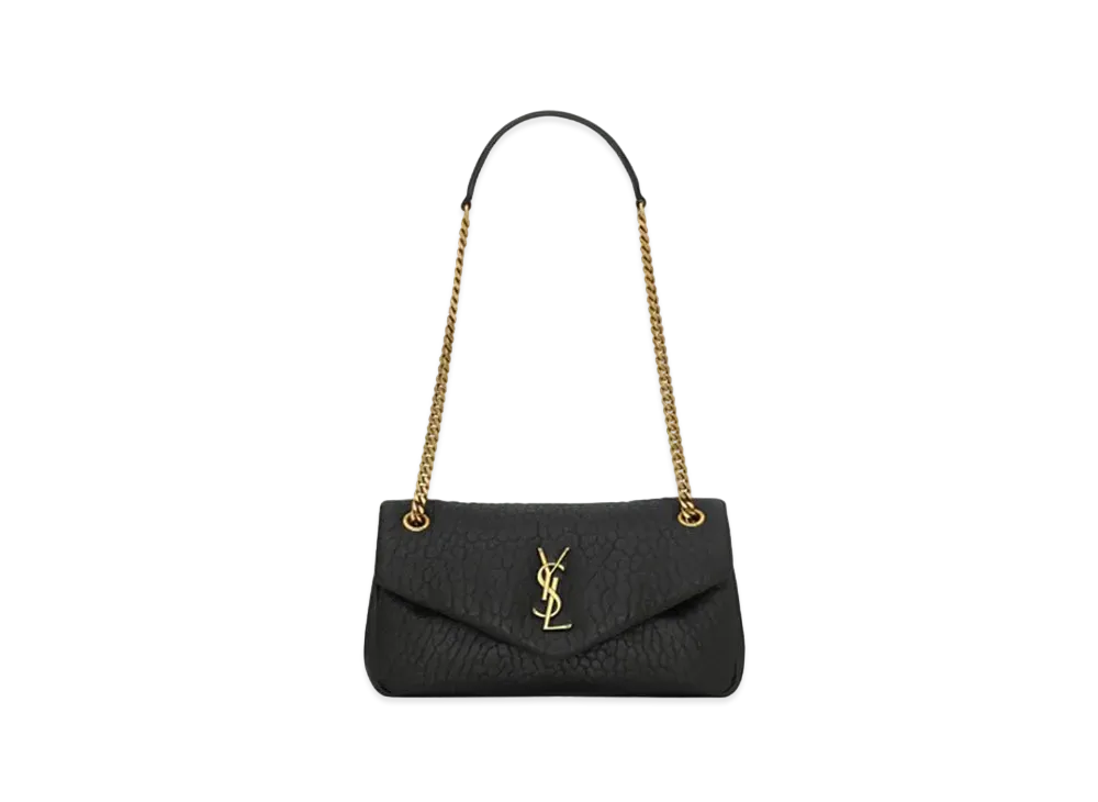 Saint Laurent Calypso Small in Grained Lambskin "Black"