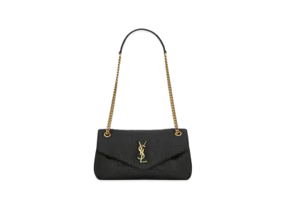 Saint Laurent Calypso Small in Grained Lambskin "Black"