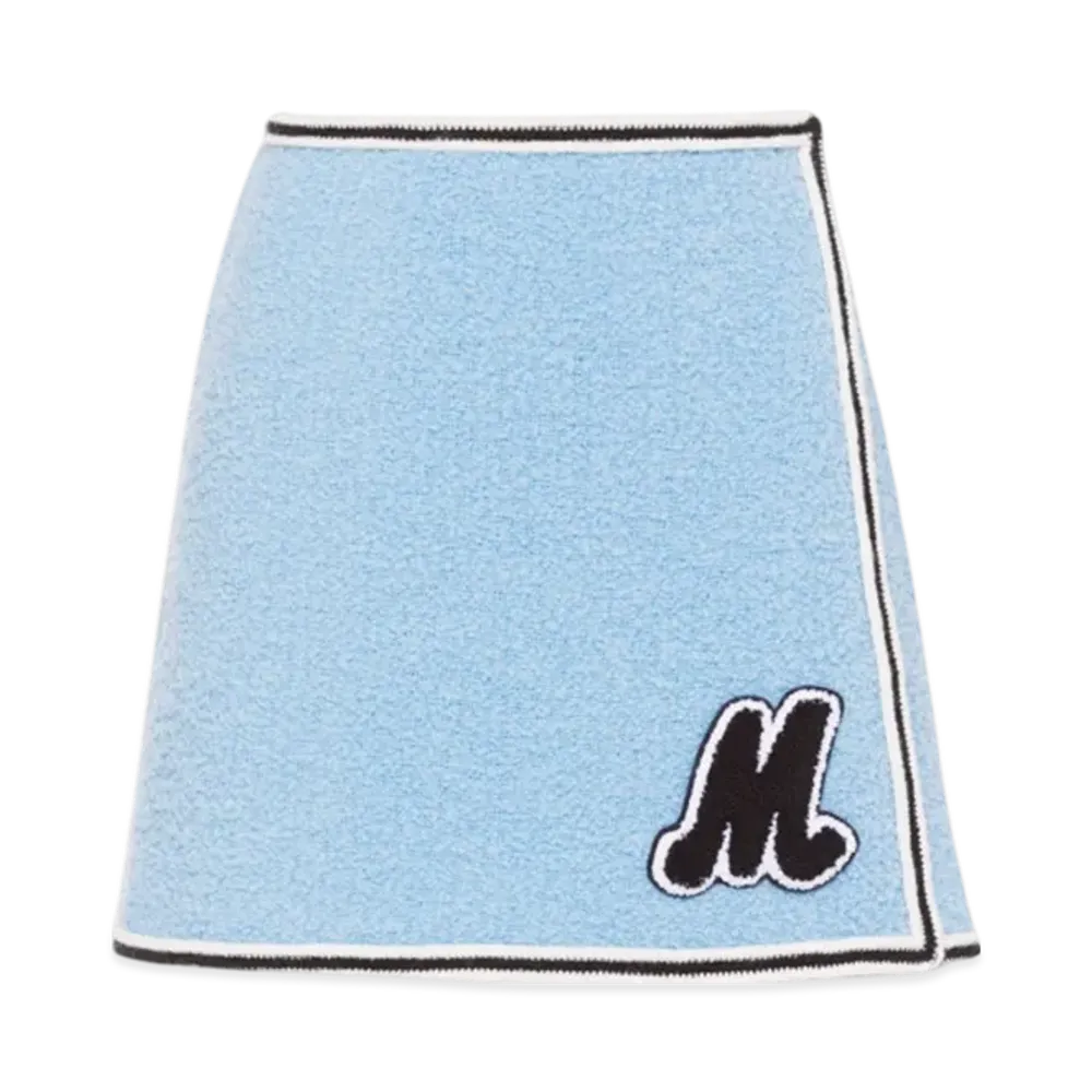MIU MIU Women's Boucle Skirt "Light Blue"