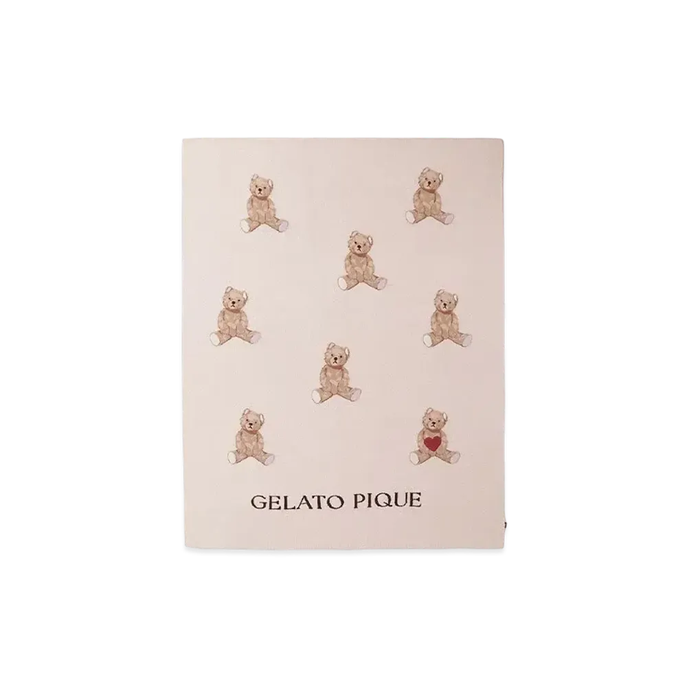 GELATO PIQUE Valentine Sleep Bear Jacquard Multi Cover "Pink"