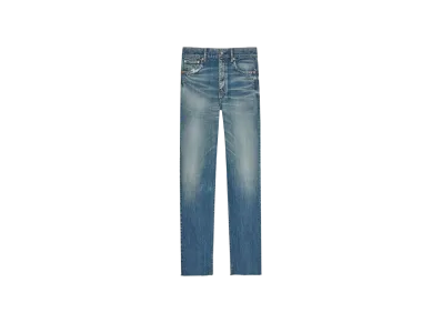 Saint Laurent Women's Straight Jeans "Authentic Vintage Blue"