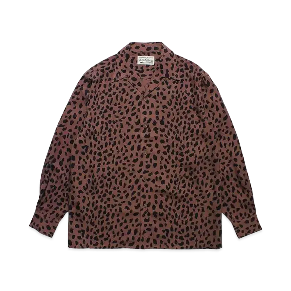 WACKO MARIA Leopard Open Collar Shirt "Brown"