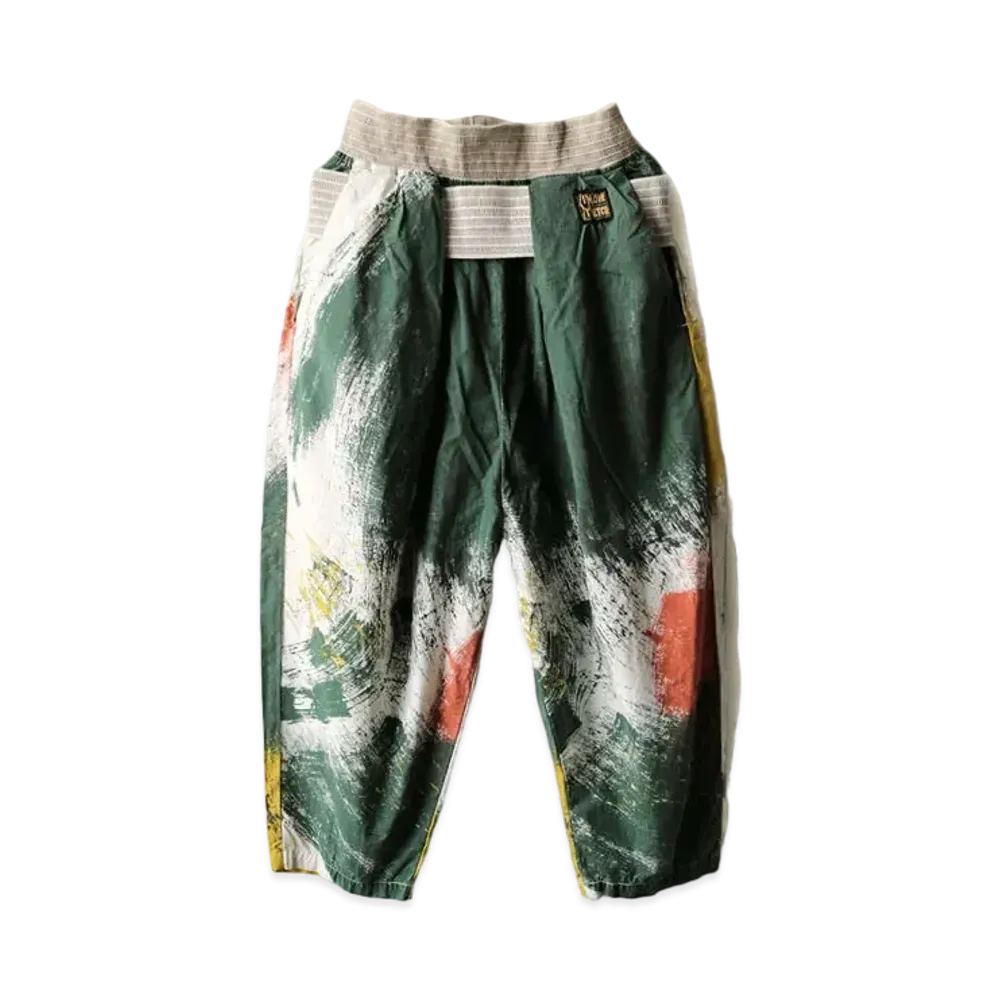 KAPITAL COTTON TYPEWRITER BRUSH CAMO SHIMOKITA PANTS "Quinity"