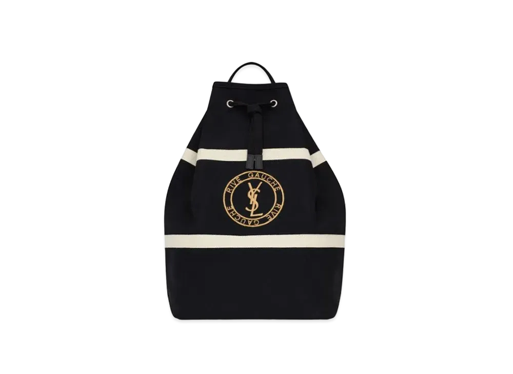 Saint Laurent Rive Gauche Sling Bag in Canvas "Black/White"
