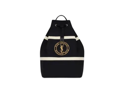 Saint Laurent Rive Gauche Sling Bag in Canvas "Black/White"