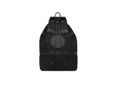 Saint Laurent Rive Gauche Sling Bag in Raffia "Black"