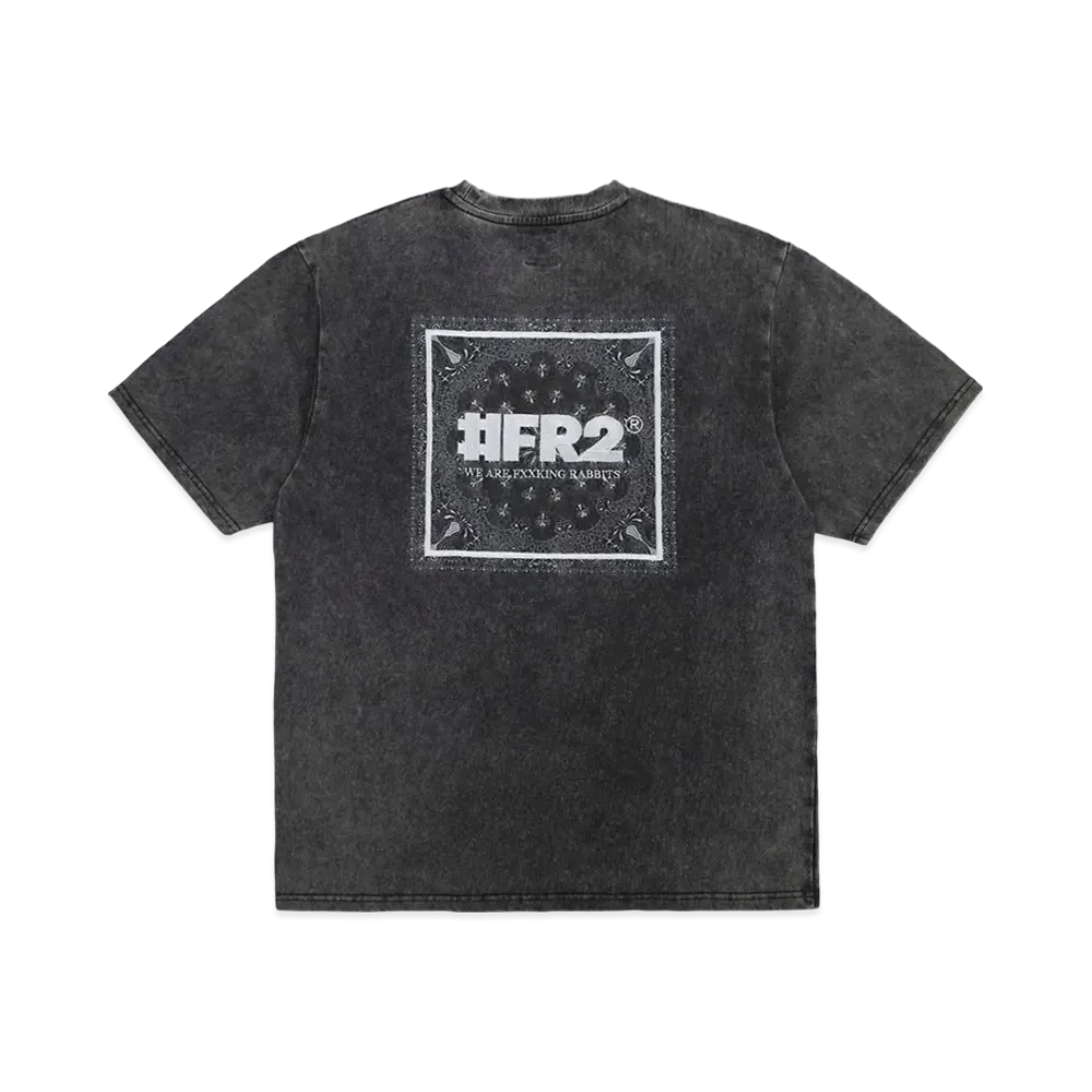 FR2 Acid Wash Embroidery Paisley T-Shirt "Black"