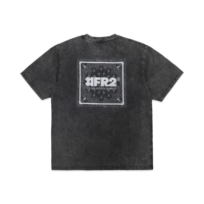 FR2 Acid Wash Embroidery Paisley T-Shirt "Black"