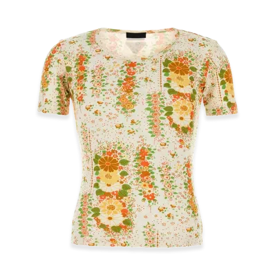 PRADA Printed Cotton T-Shirt "Orange"