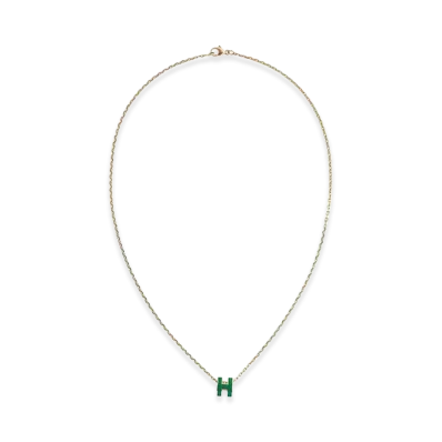 Hermes Mini Pop H Pendant "Gold/Malachite"