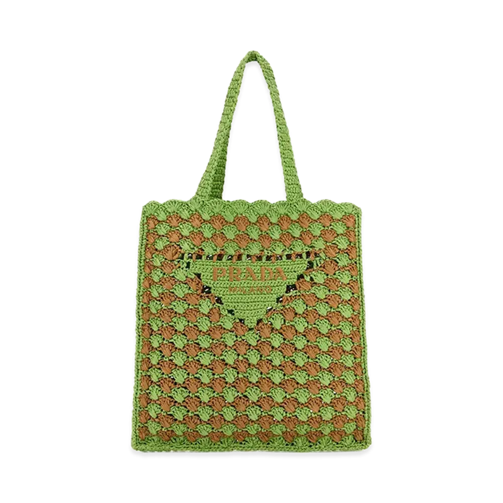 PRADA Women's Two-Tone Raffia Shopping Bag "Multicoloured"