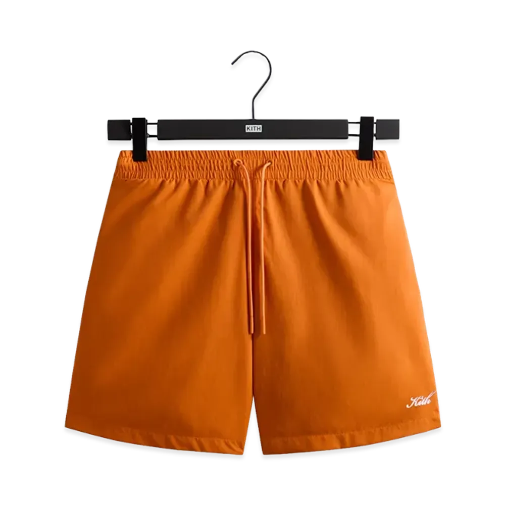 Kith Garment Washed Nylon Active Swim Short "Clementine"