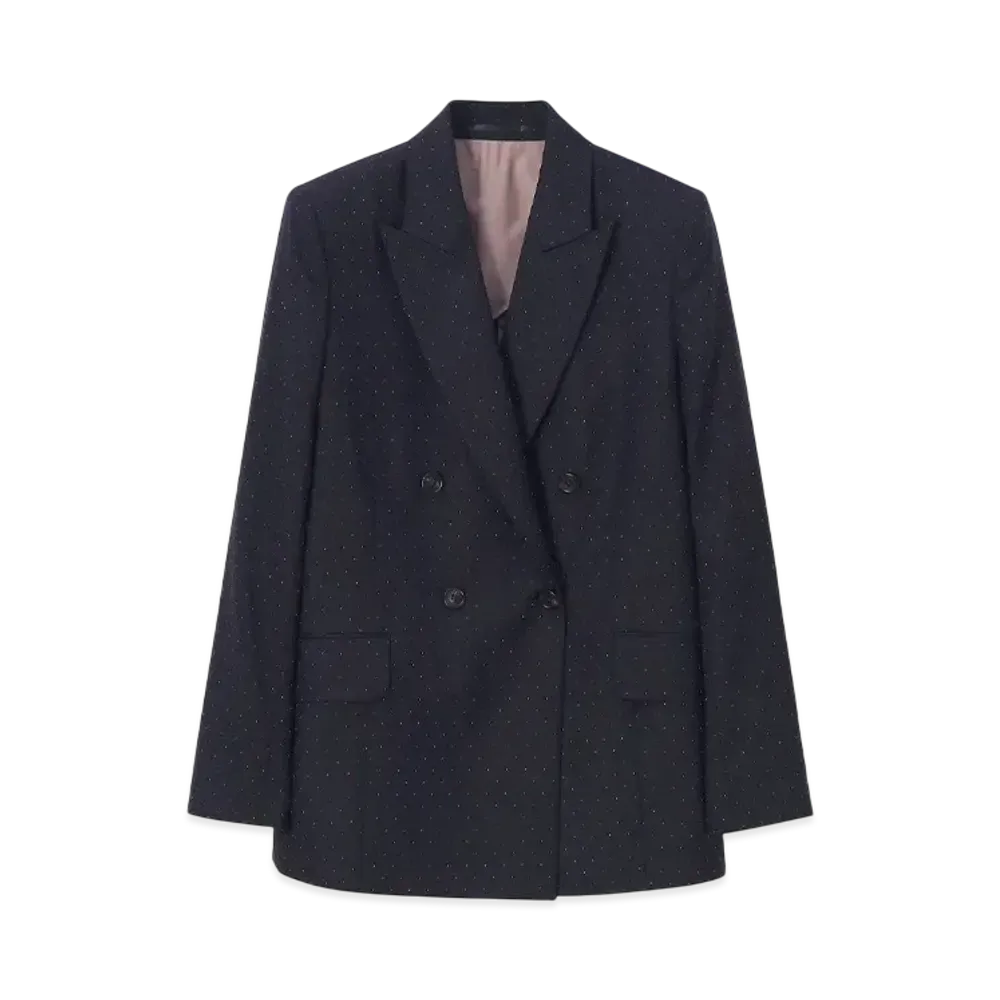 Paul Smith Women's Dobby Pin Dot Double Jacket "Navy"