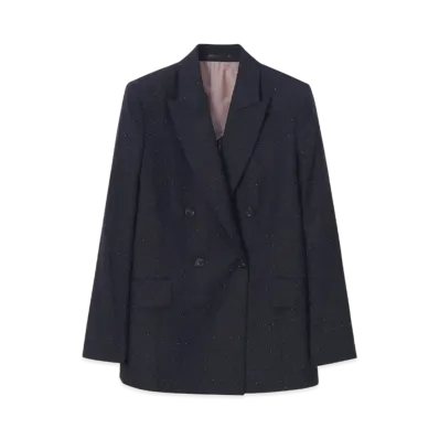 Paul Smith Women's Dobby Pin Dot Double Jacket "Navy"
