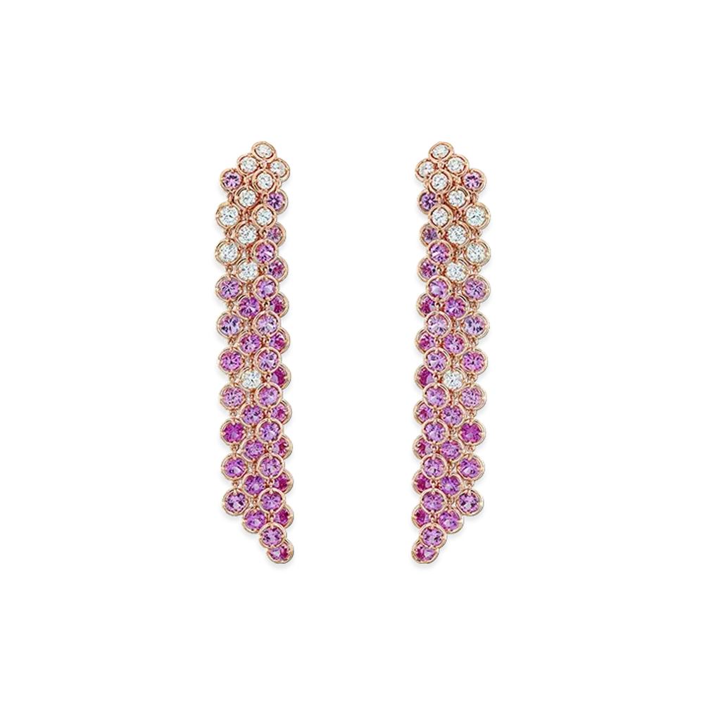 Van Cleef & Arpels Palmyre earrings "18K Rose gold/Sapphire/Diamond"