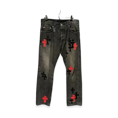 Chrome Hearts Cross Patch Denim "Black/Red"