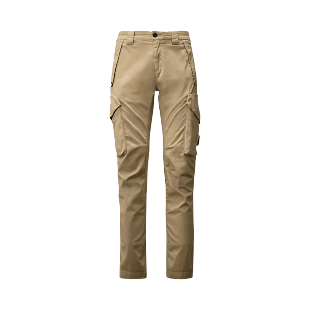 C.P. Company Stretch Sateen Utility Cargo Lens Pants "Vintage Khaki Beige"