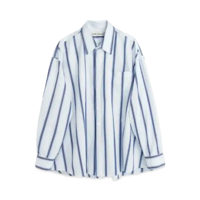 OUR LEGACY Borrowed Shirt Crypto Stripe "Blue"