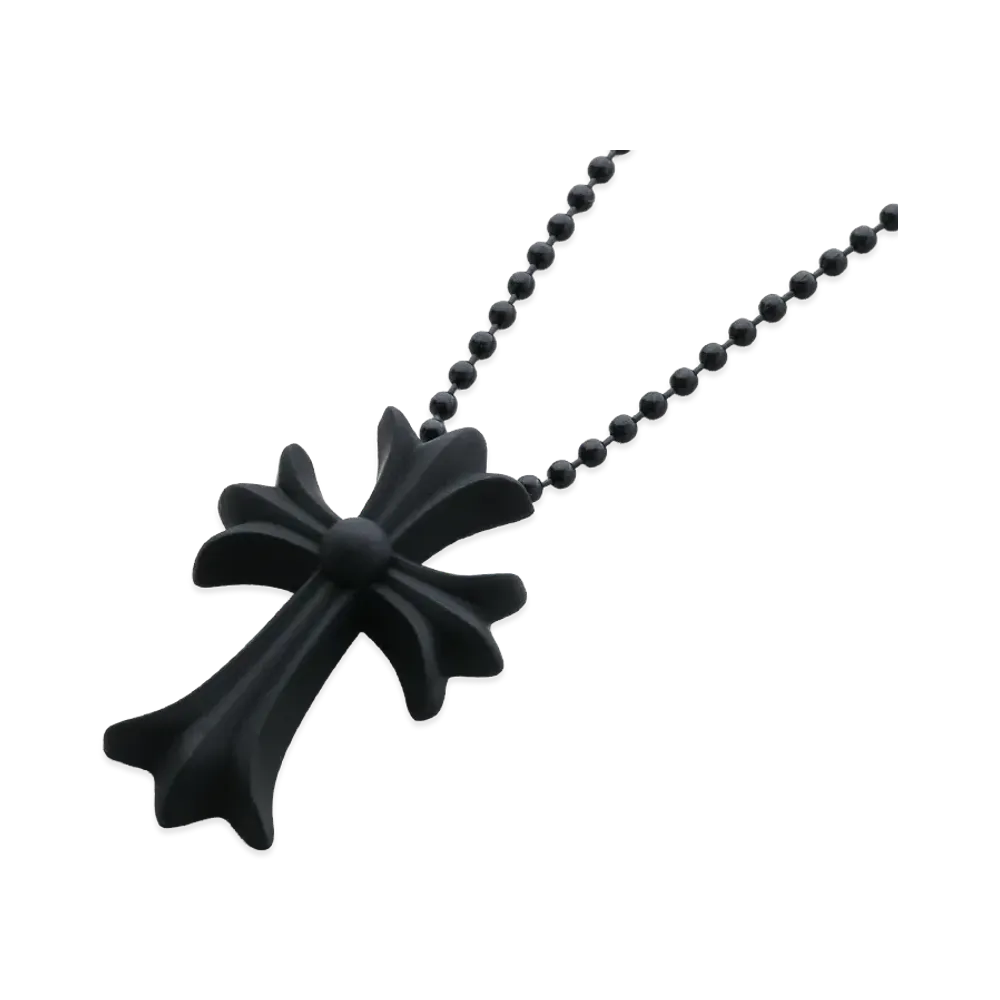 Chrome Hearts Rubber Small CH Cross Silicon Necklace "Black"