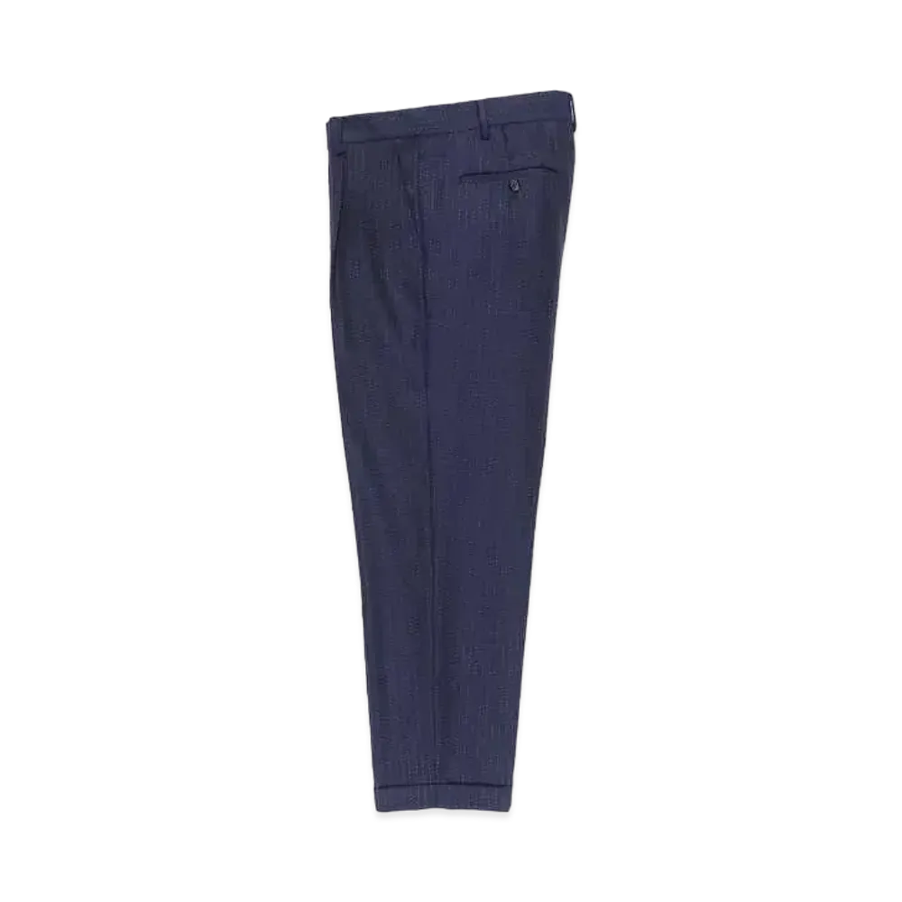 WACKO MARIA DORMEUIL / Glitter Striped Pleated Trousers (type-1) "Navy"