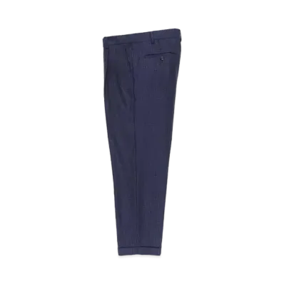 WACKO MARIA DORMEUIL / Glitter Striped Pleated Trousers (type-1) "Navy"