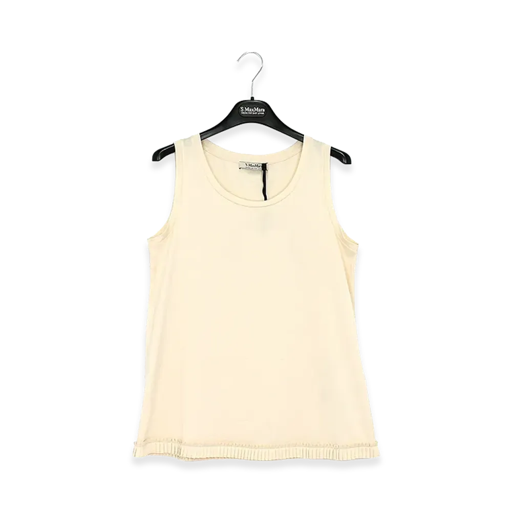S Max Mara Women's Cotton Jersey Tank Top "Ivory"