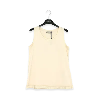 S Max Mara Women's Cotton Jersey Tank Top "Ivory"