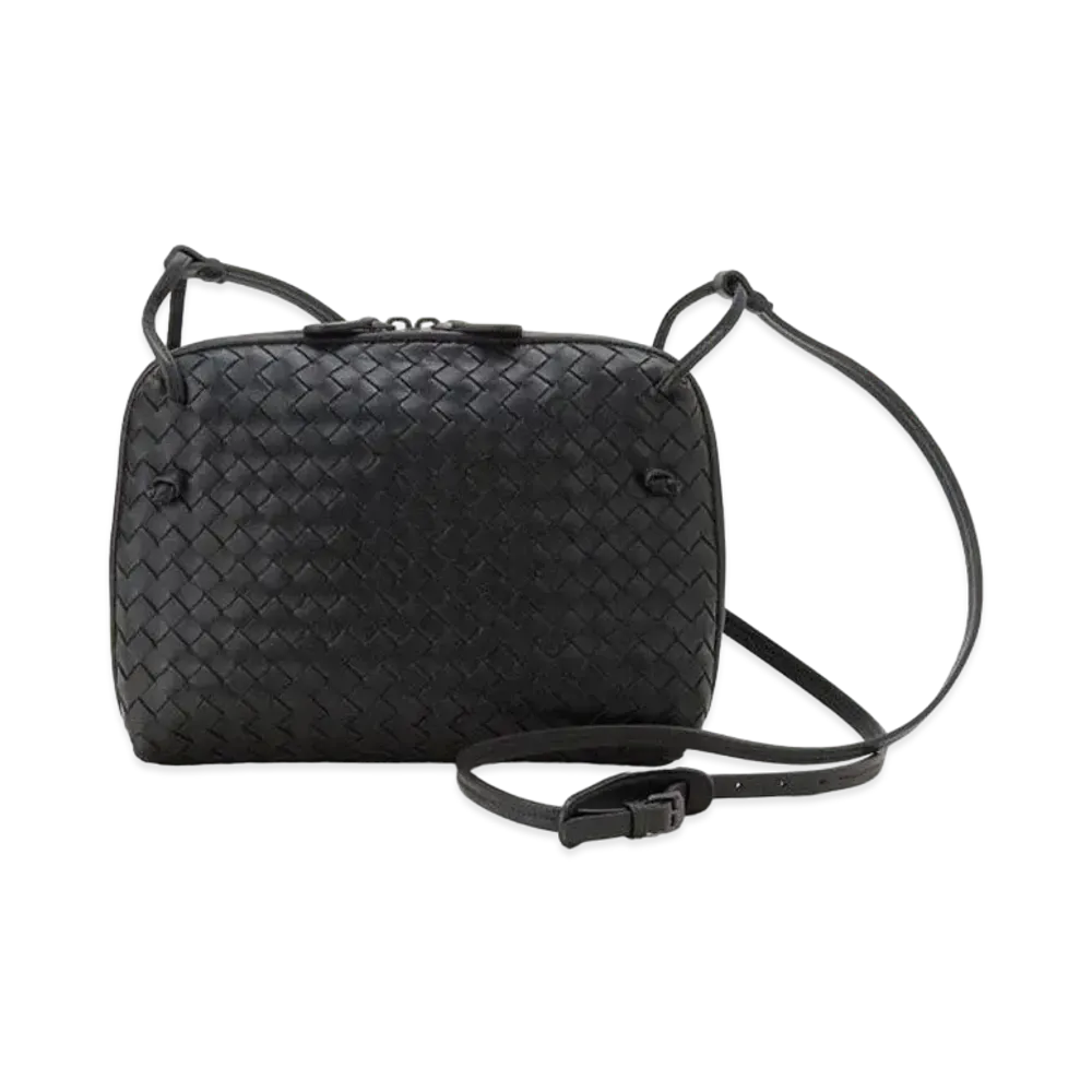 Bottega Veneta Lambskin Crossbody Bag "Black"