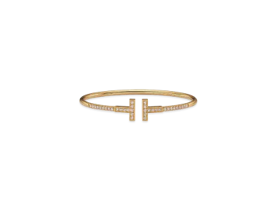 Tiffany & Co. Pave Diamond Wire Bangle "Yellow Gold"