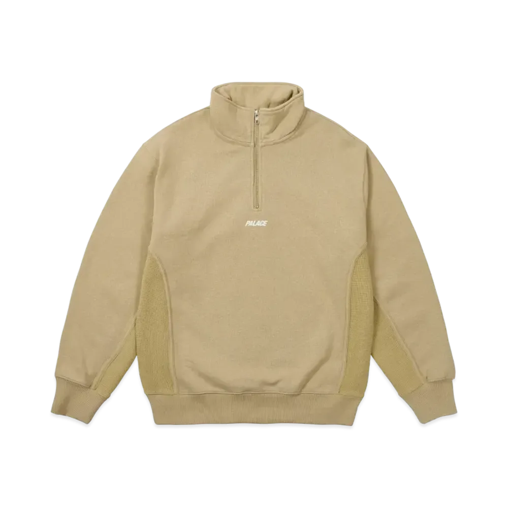 PALACE 1/4 Zip Wash Out Funnel "Stoney Grey"