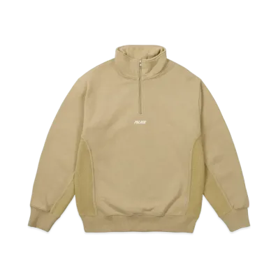 PALACE 1/4 Zip Wash Out Funnel "Stoney Grey"