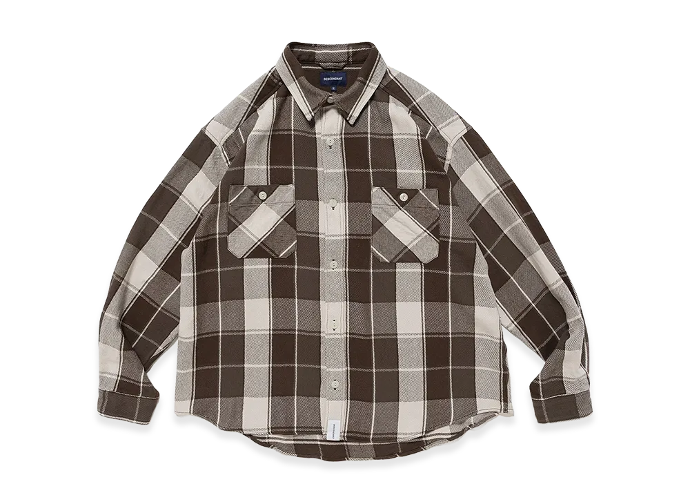 DESCENDANT Vanning Plaid LS Shirt "Brown"