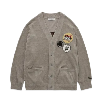 GELATO PIQUE Homme x KOUSUKE SHIMIZU Air Moco Jacquard Cardigan "Gray"
