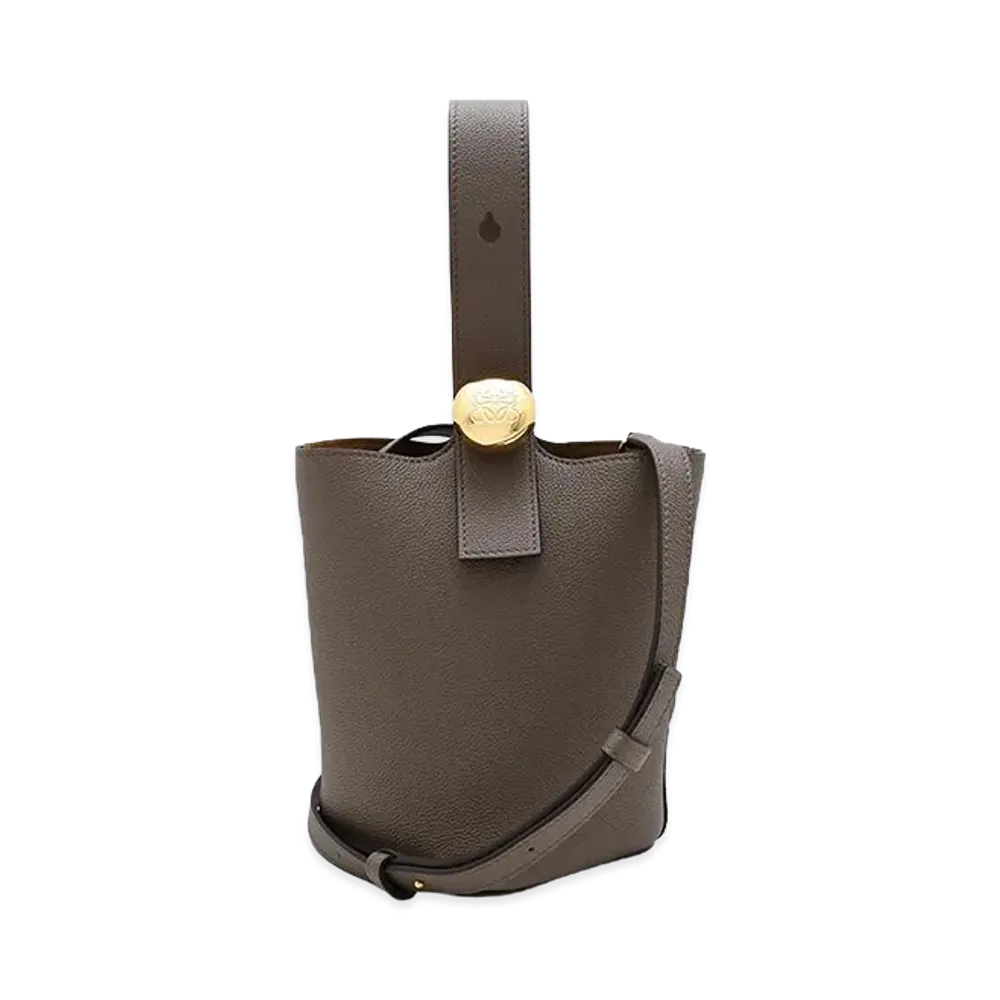 LOEWE Women's Pebble Bucket Bag Mini "Taupe"