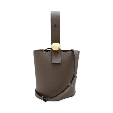 LOEWE Women's Pebble Bucket Bag Mini "Taupe"