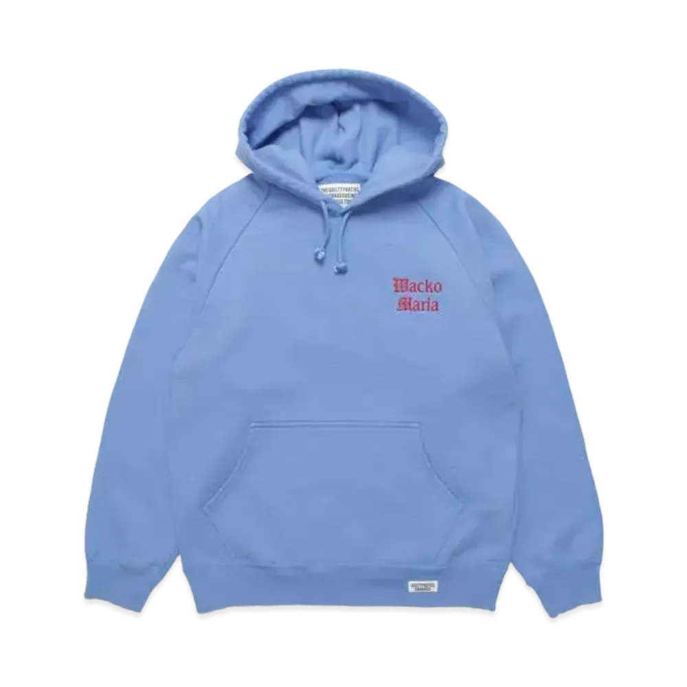 WACKO MARIA Washed Heavy Weight Pull Over Hooded Sweat Shirt "Blue"