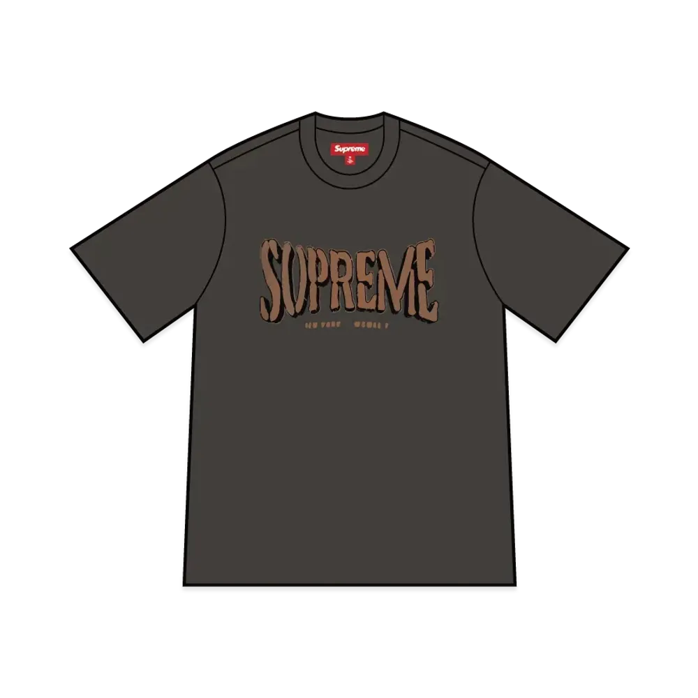Supreme Flocked Washed S/S Top "Black"
