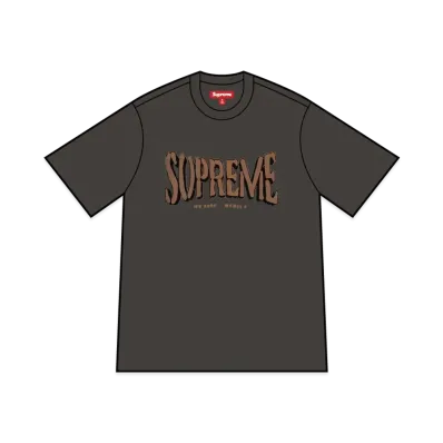 Supreme Flocked Washed S/S Top "Black"