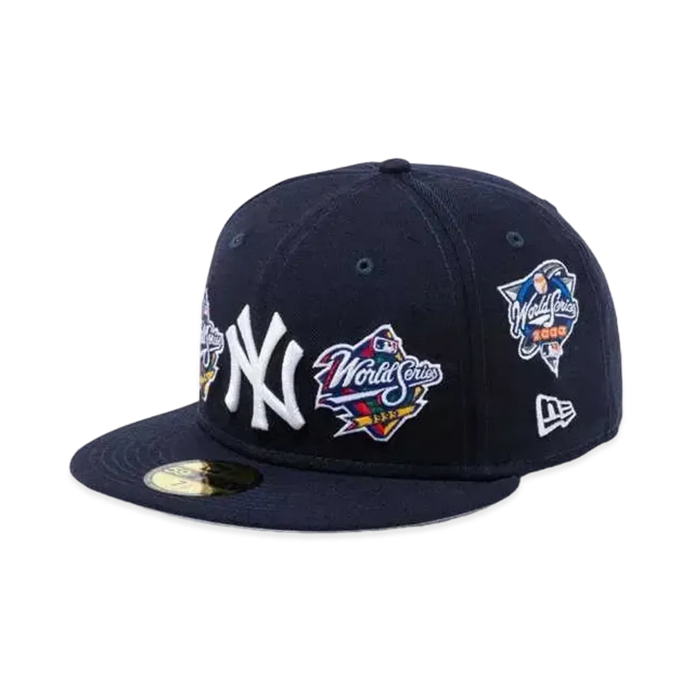 NEW ERA 59Fifty World Champions Newyork Yankees Gray Under Visor "Navy"