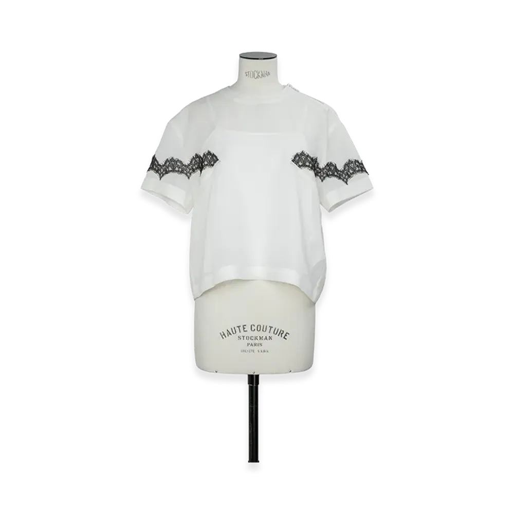sacai Women's Wool Organza Pullover "Off White"