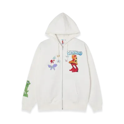 X-Girl Women's x Mark Bode Zip Up Sweat Hoodie "White"
