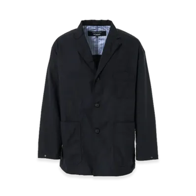 COMME des GARCONS HOMME Yarn-Dyed Polyester 3-Button Jacket "Navy"