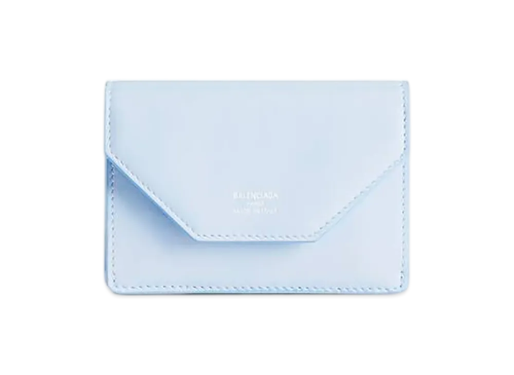 BALENCIAGA Envelope Mini Wallet "Cloudy Blue/Light Green"