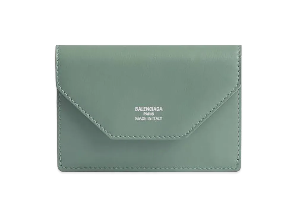 BALENCIAGA Women's Envelope Mini Wallet "Heritage Green/Blush"